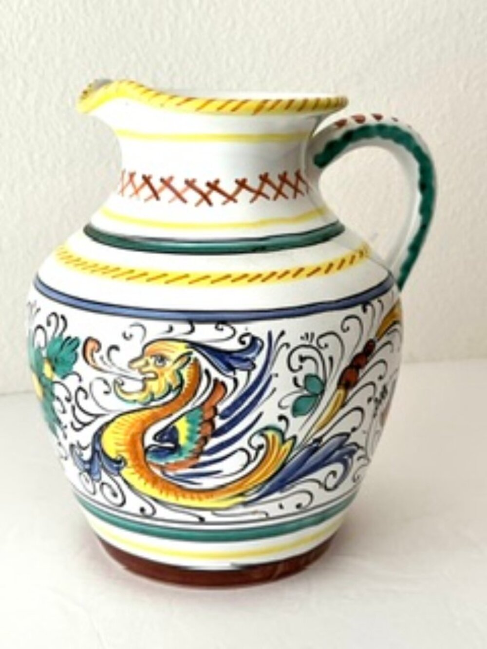 Vintage hand-painted ceramic Pottery crafted by Sberna in Deruta, Italy